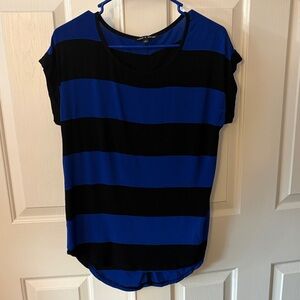 NWOT Cable & Gauge Cap Sleeve Top - Gorgeous Cobalt Blue & Black